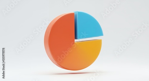 Free Download Three Dimensional Colorful Pie Chart Data Visualization:  A 3D Rendered Business Graph Showing Proportions - GFXLoad