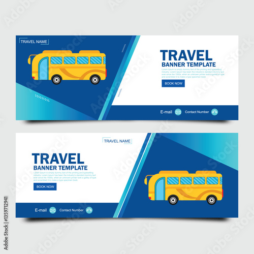 Travel social media post ads banner template design
