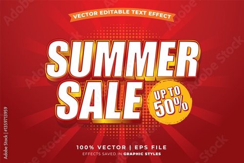 Summer sale editable text effect template. Editable text style effect summer sale theme suitable to celebrate the summer event.
