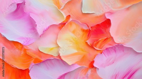 Gentle Fluttering Pink and Peach Petals Background  