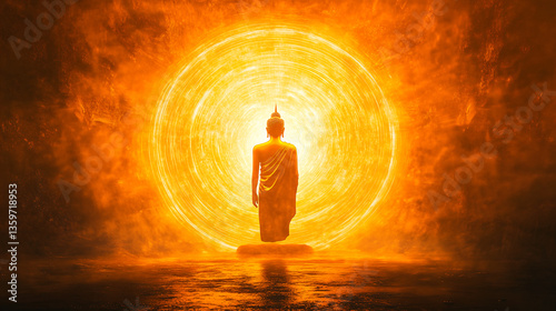 Buddha in a circle of light