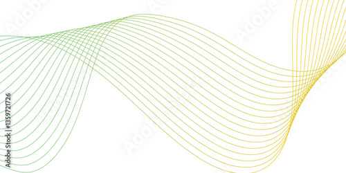Abstract Gradient Wave Design – Minimalist Flowing Lines in Soft green. Modern colorful flowing wave lines and glowing moving lines. Wave modern stream transparent background
