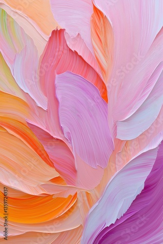 Colorful flower petals softly blending in a gentle abstract style  