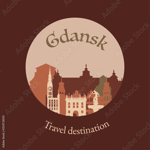 Gdansk city silhouette