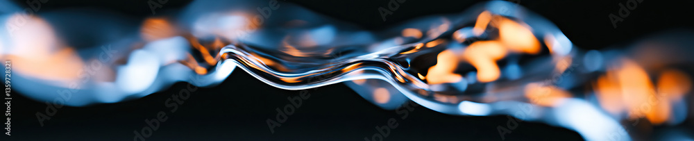 Abstract Blue and Orange Flowing Form
