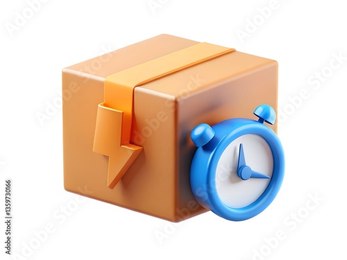 fast delivery box clock time, shipping, package, service, urgent