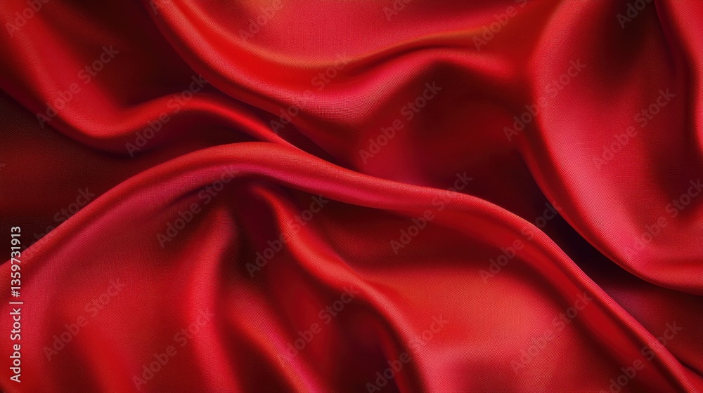 Obraz premium Red Satin Fabric Drapery