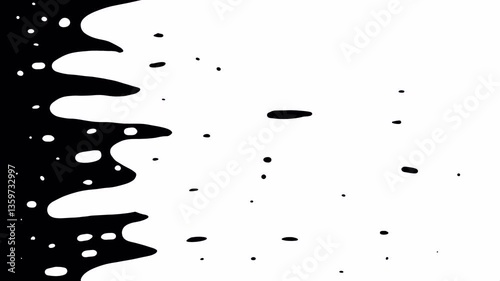 White paint spreads and fills the black screen. Artistic transition with thick liquid for scene change. Stock video of painting effect in 4K with an alpha channel.