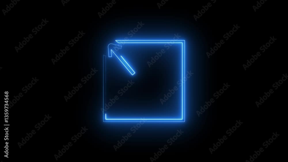 Blue color File download NENO animation, linear document icon and downloading on black background ,,, Blue color File download NENO animation, linear document icon and downloading on black background ,,,