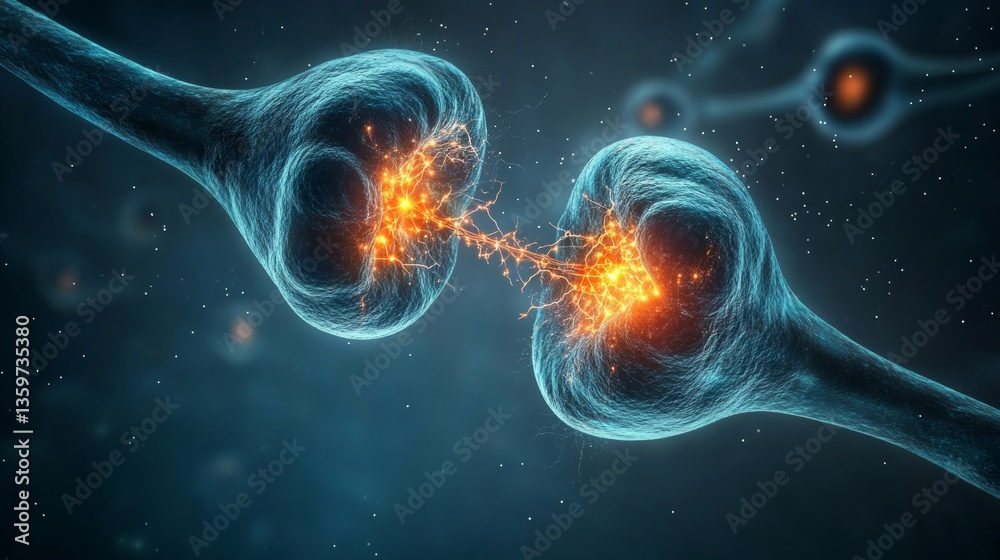 Obraz premium Neural Pathways: Electric Synapse Connections