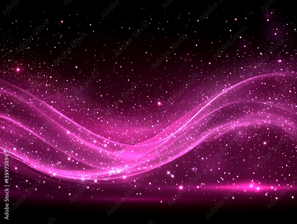Obraz premium Celestial symphony of pink light and glittering stars with cosmic feel