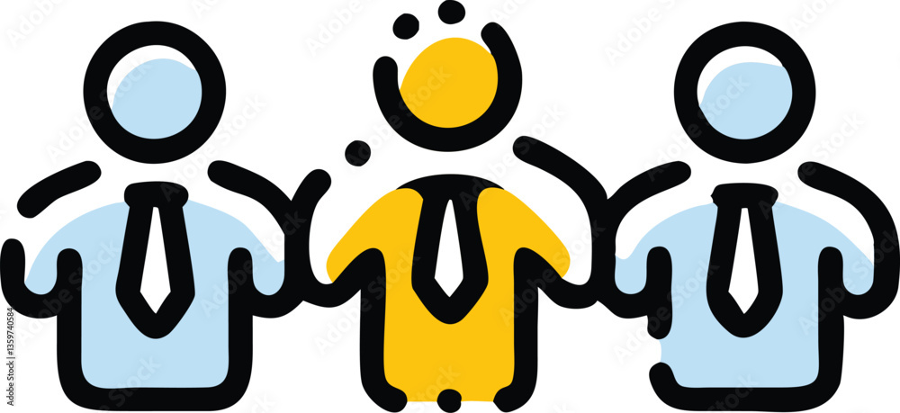 Vector illustration of a family of four with a teamwork and community concept