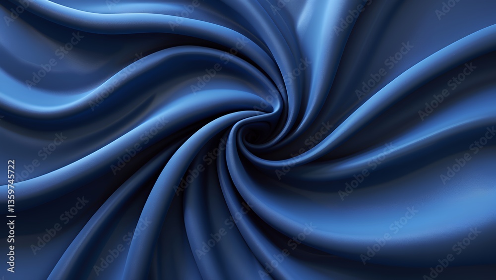 Obraz premium Flowing, spiraled fabric texture. Dark and light blue swirl pattern