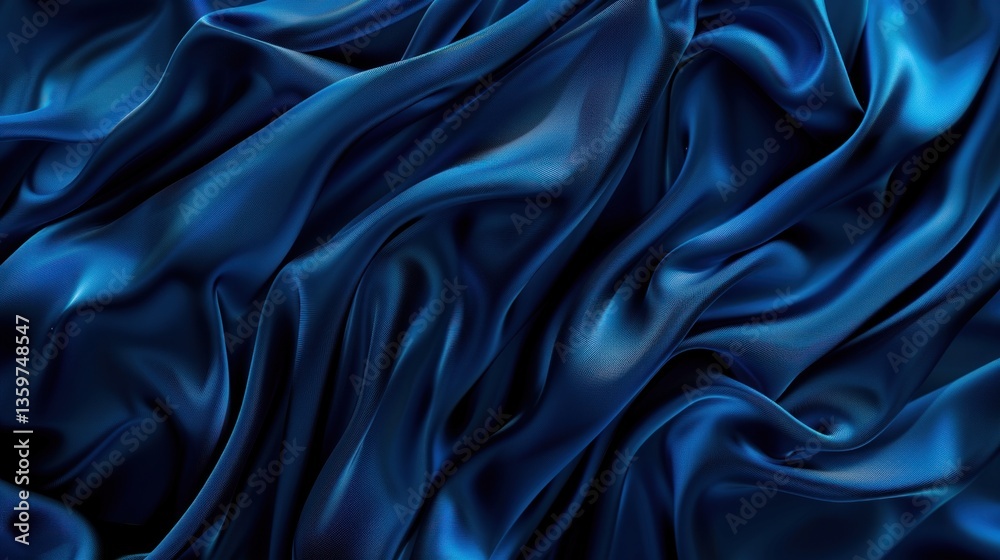 Fototapeta premium Abstract Blue Satin Drapery
