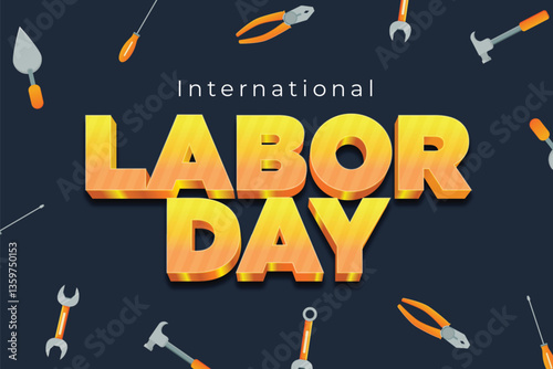 International Labor Day Celebration with Tools Background