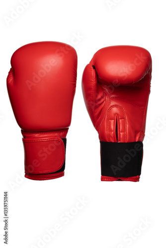 red boxing gloves on white background