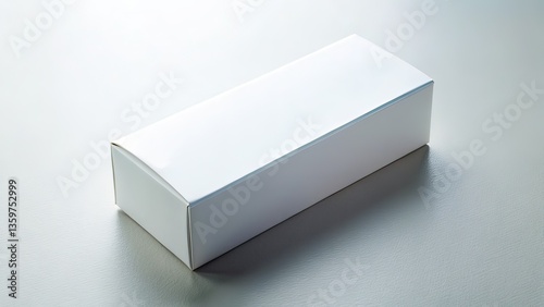 Blank White Paper Package Box with Tube - Oblong Realistic Product Photography
