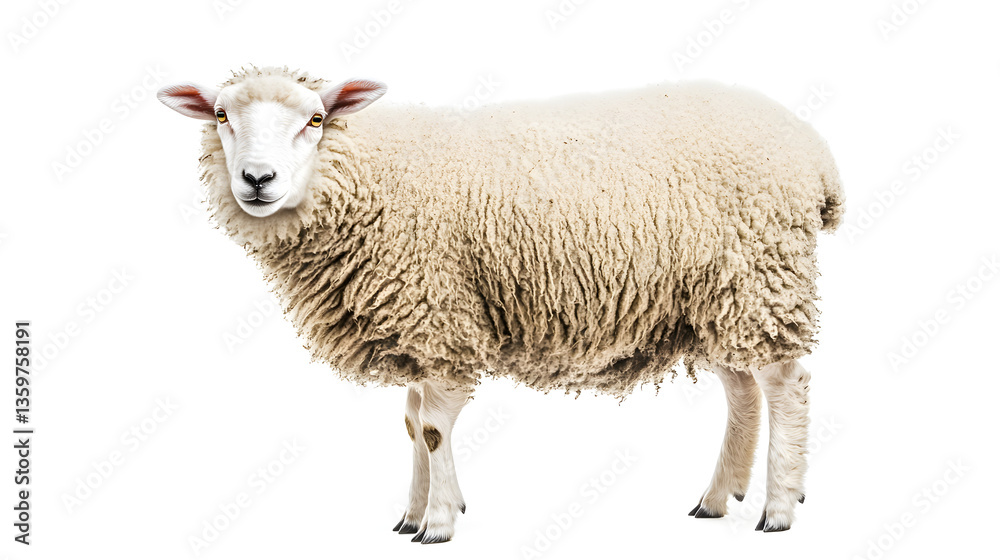 Fototapeta premium sheep isolated on white,sheep isolated on white background,sheep on a white background.
