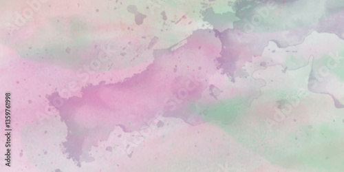 Abstract translucent multicolored watercolor background. Watercolor background. 3D illustration, 3D rendering. Colorful gradient ink colors wet effect hand drawn canvas background .>