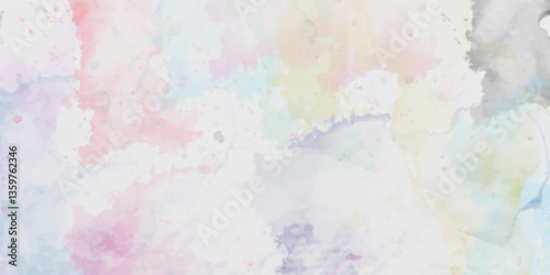 Abstract translucent multicolored watercolor background. Watercolor background. 3D illustration, 3D rendering. Colorful gradient ink colors wet effect hand drawn canvas background .>