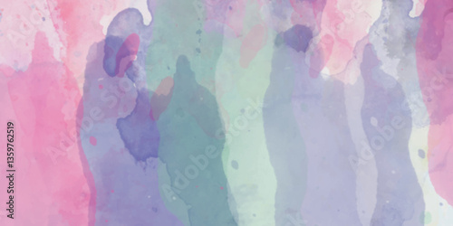 Abstract translucent multicolored watercolor background. Watercolor background. 3D illustration, 3D rendering. Colorful gradient ink colors wet effect hand drawn canvas background .>