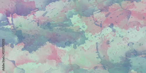 Abstract translucent multicolored watercolor background. Watercolor background. 3D illustration, 3D rendering. Colorful gradient ink colors wet effect hand drawn canvas background .>