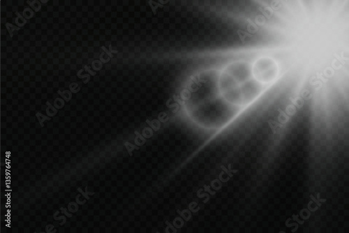 Bright flashes. Lens flare light effect. Sun rays with rays.EPS10...