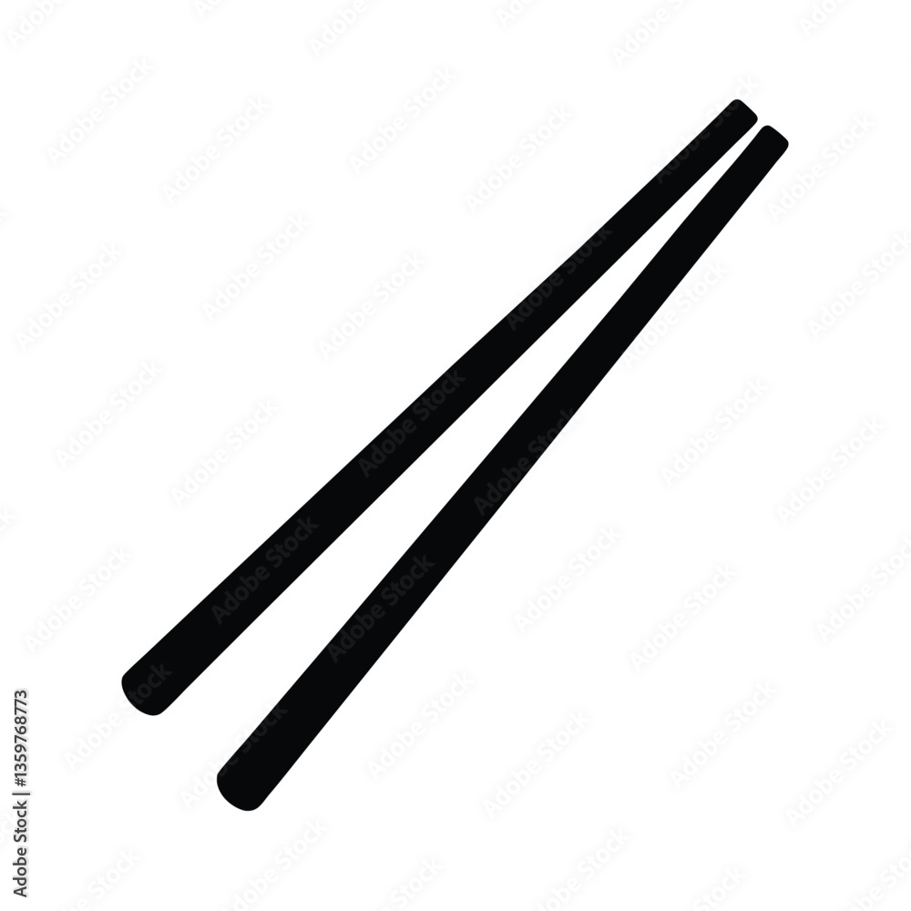 Chinese chopsticks icon black color outline. chopsticks flat vector icon. Simple line logo icon design vector illustration. chopsticks vector icons for web design isolated on white background.