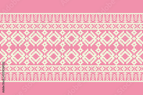 Geometric ethnic oriental seamless pattern traditional Design for background, carpet, wallpaper. clothing,navajo, Batik, wrapping, tribal, fabric, embroidery style, sadu .Vector illustration.