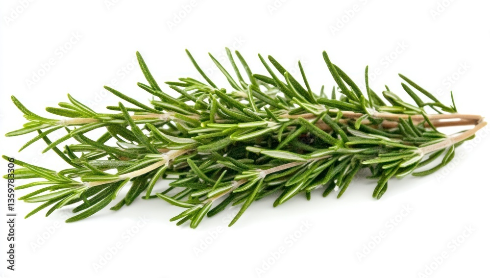 Fresh Rosemary Sprigs Isolated on White for Culinary Herb Uses Fresh Rosemary Sprigs Isolated on White for Culinary Herb Uses