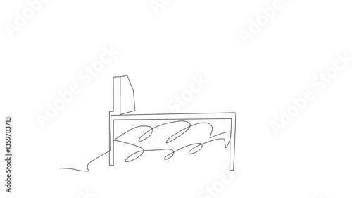 A self-line drawing animation of a supervisor overseeing a worker with a laptop at a desk