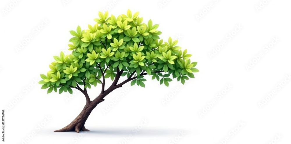 Obraz premium Single isolated tree branch on white background, clean, tree