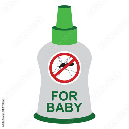 Mosquito repellent for baby vector cartoon illustration isolated on a white background.