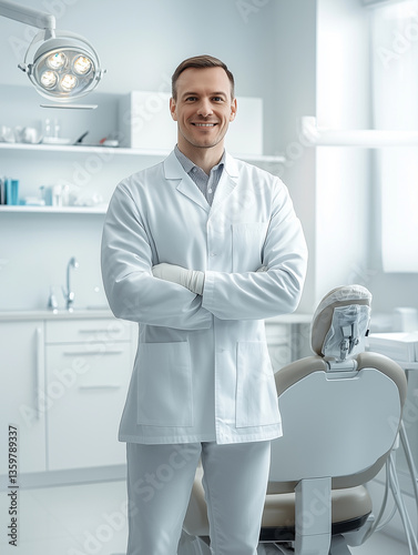 Confident Male Dentist in Modern Dental Clinic – Professional Oral Healthcare Provider