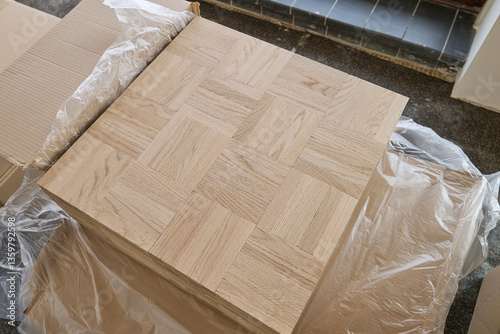 Obraz na płótnie Laying oak vintage pattern parquet w salonie