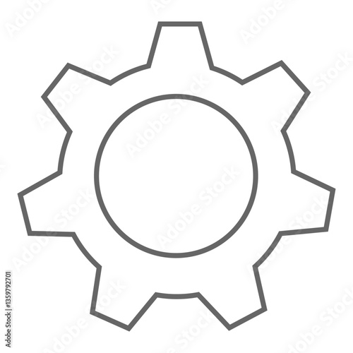 Gear icon. Black and white contoured gear icon. A technical symbol of mechanics, operation and customization (3)