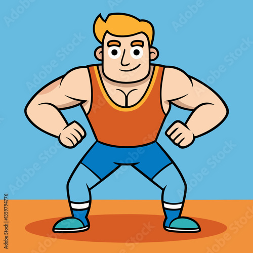 Illustrative Gym Enthusiast: A dynamic illustration showcasing a muscular person in athletic attire, embodying strength, vigor, and a fitness-focused lifestyle.