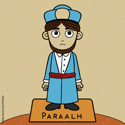 Drawing of Paraalh: A simple yet captivating illustration, this image showcases a cartoon depiction of a figure named Paraalh, standing on a rectangular platform.