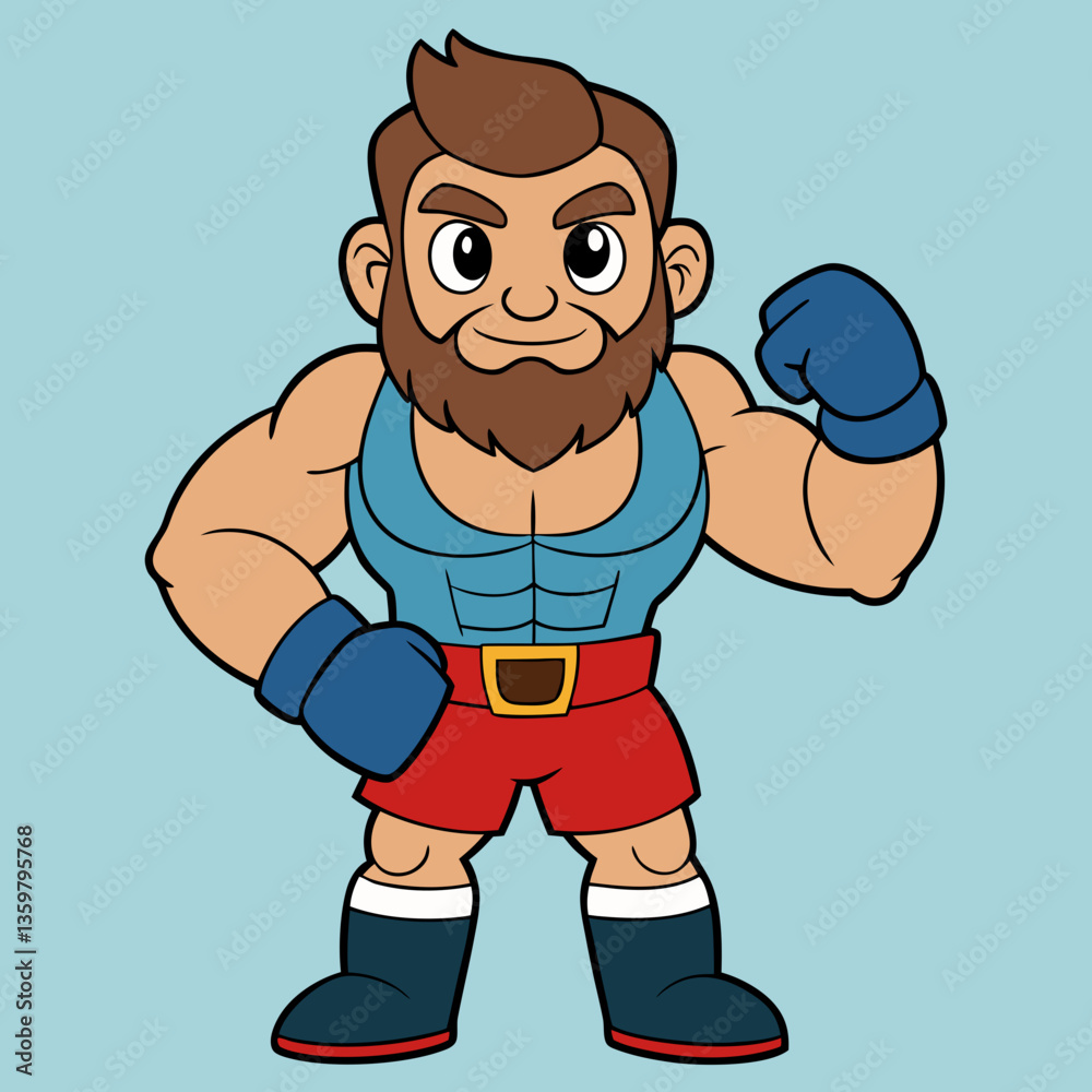 Cartoon Boxer: A determined cartoon boxer, embodies strength and resilience, poised confidently, ready to take on any challenge. Cartoon Boxer: A determined cartoon boxer, embodies strength and resilience, poised confidently, ready to take on any challenge.