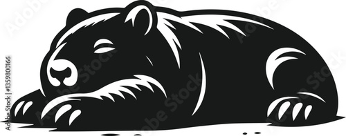 vector illustration of a cartoon wombat
