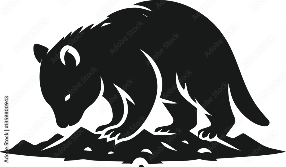 Obraz premium silhouette of a wombat