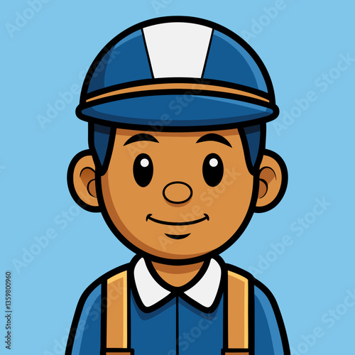 Cartoon Construction Worker: A cheerful cartoon construction worker with a friendly expression, embodying diligence and skill in his profession.
