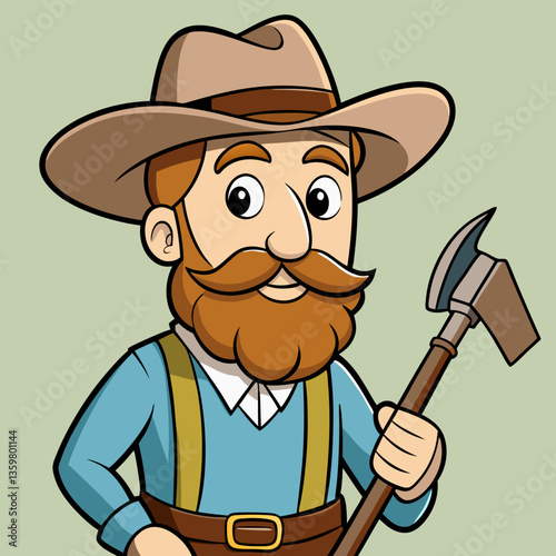 Pioneer: The spirit of a resilient pioneer. He holds an ax, wearing a hat, a beard, and braces and representing the history of human's relentless exploration