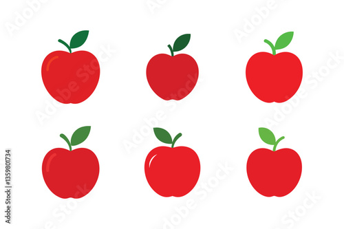 apple fruit icon art set vector design