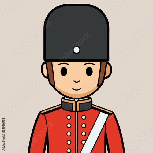 Royal Guard Illustration: A charming cartoon of a royal guard in traditional attire, embodying the essence of respect and dignity.