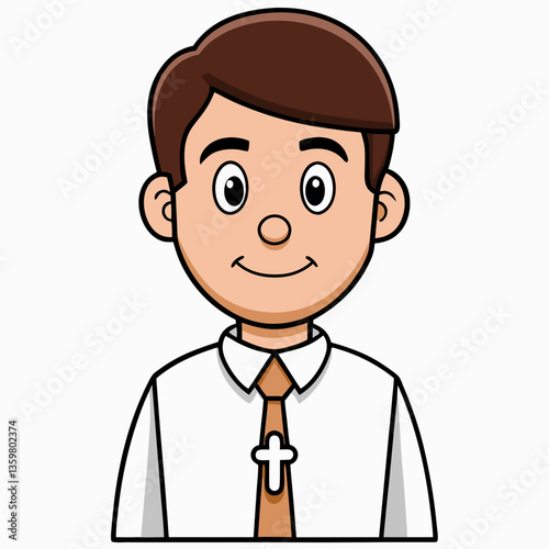 Young religious illustration: A smiling boy, an ideal illustration of spiritual devotion, exuding innocence and faith, perfect for illustrating religious and faith-based concepts.