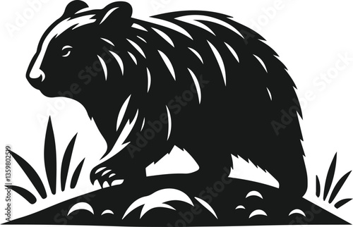 vector illustration of a wombat