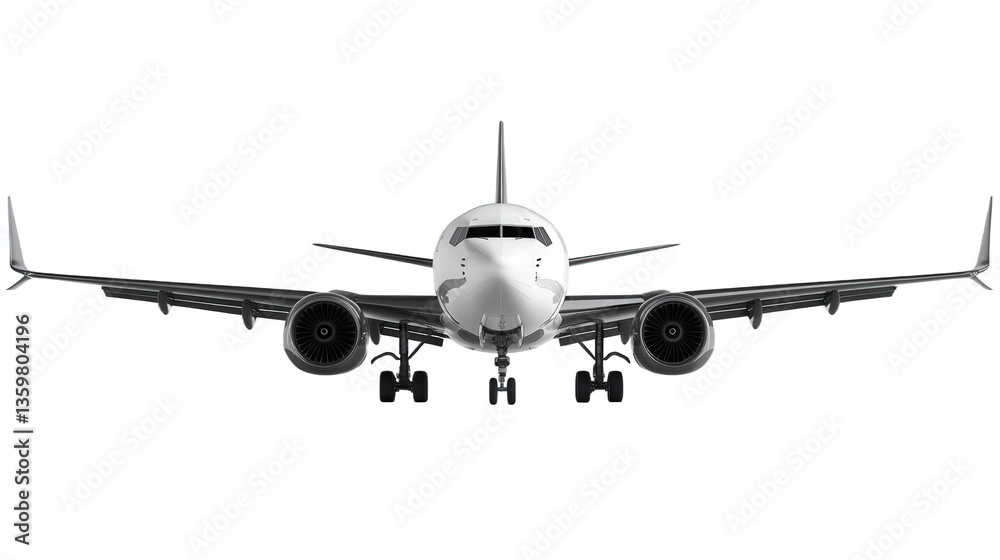 Modern Commercial Airplane in Flight