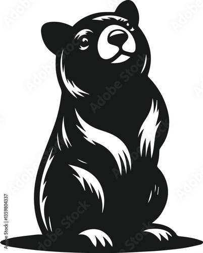 vector illustration of cartoon wombat