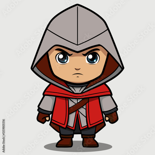 Artistic Assassin: A cartoon representation of an assassin, this illustration depicts a formidable character with a stylized aesthetic.